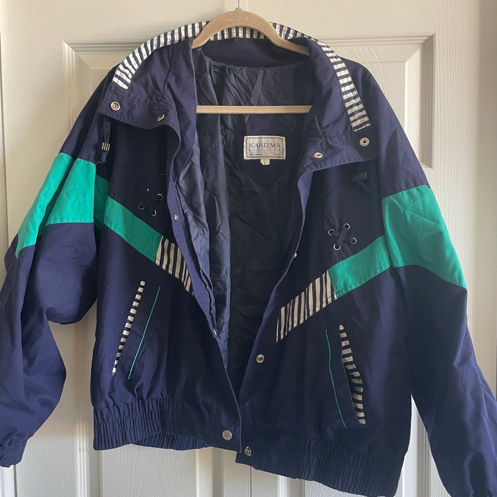 Karizma Navy Jacket with Teal Accents